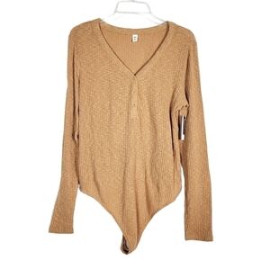 BP long sleeve henley ribbed bodysuit NWT